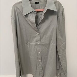Theory Mint Green/Gray Collar Shirt